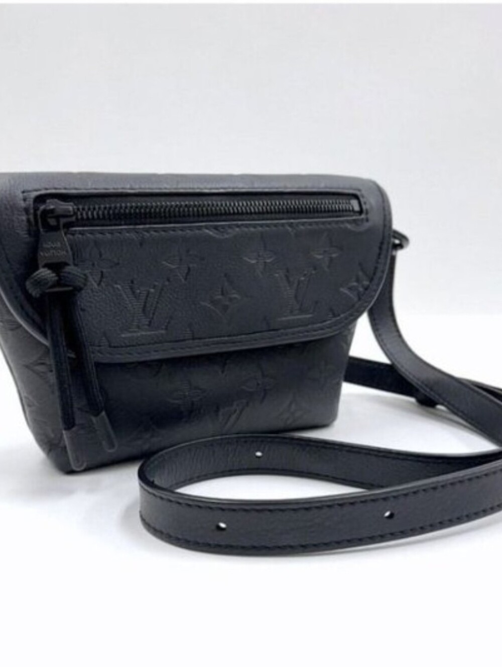 Play Purse Black Embossed Monogram Crossbody Bag